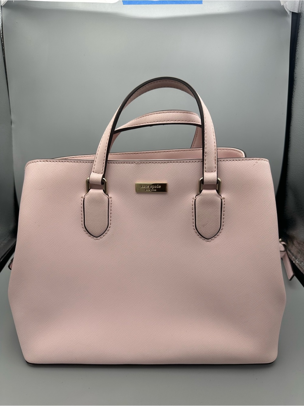 kate spade Laurel Way Evangelie Satchel Blush Pink Saffiano Leather with strap